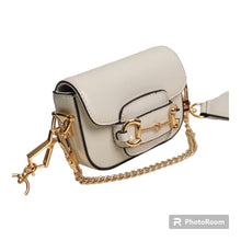 Load image into Gallery viewer, Mini Cream Horsebit Shoulder Bag
