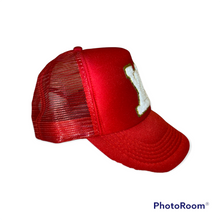 Load image into Gallery viewer, Cherry Red Mesh Trucker Hat
