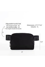 Load image into Gallery viewer, Black Nylon Adjustable Belt Bag
